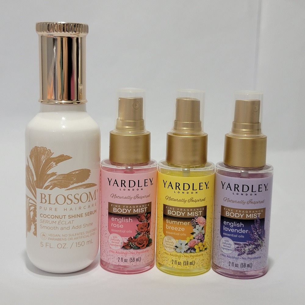 Blossom Coconut Shine Serum & Yardley Body‎ Mist 3pc Set English Rose Lavender